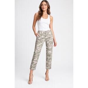 Gap Camo Girlfriend Khaki Utility Pants Cropped Straight Leg Casual Size 4